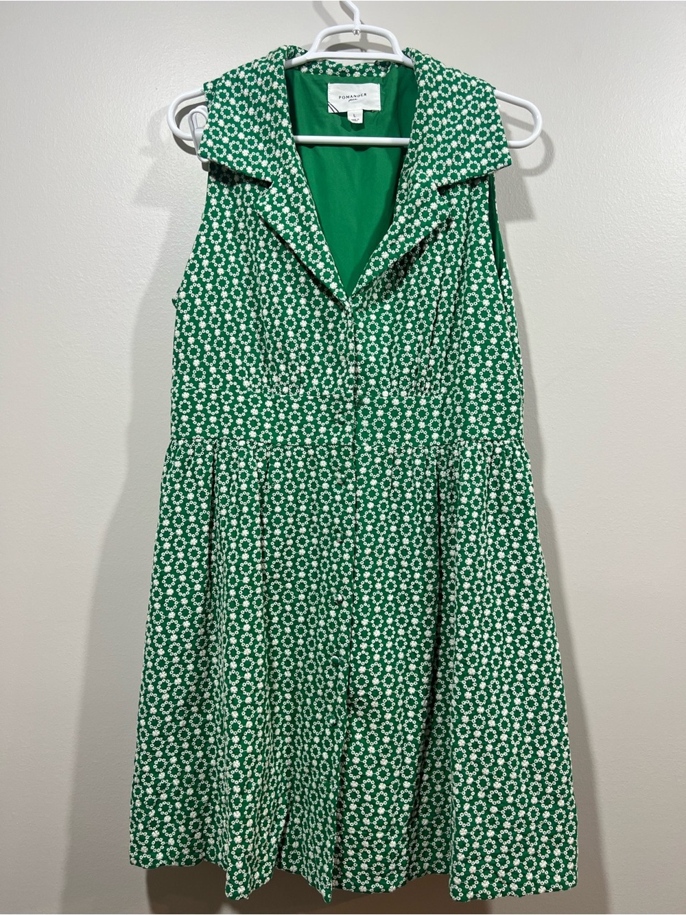 Tuckernuck Greenbrair Eyelet Sleeveless Noelle Shirt Dress Large